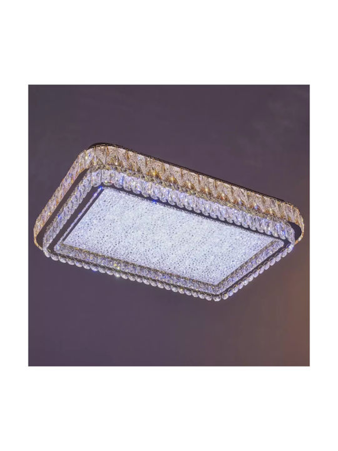 Луксозен LED полилей от метал и кристал – златен, 288W, с дистанционно управление