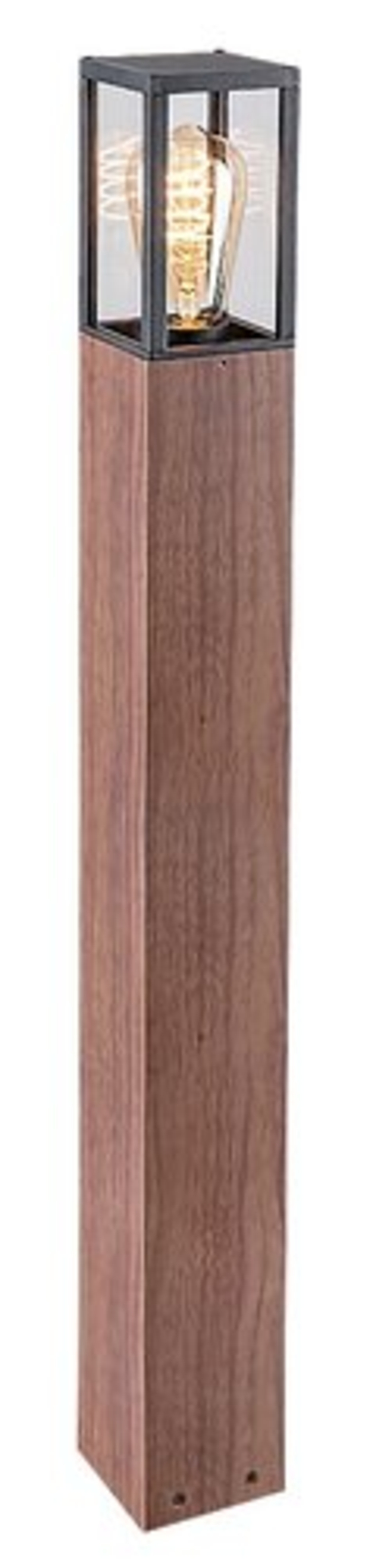 Елегантен градински стълб Wales E27 – модерно външно осветление с дървесен цвят и IP44 защита