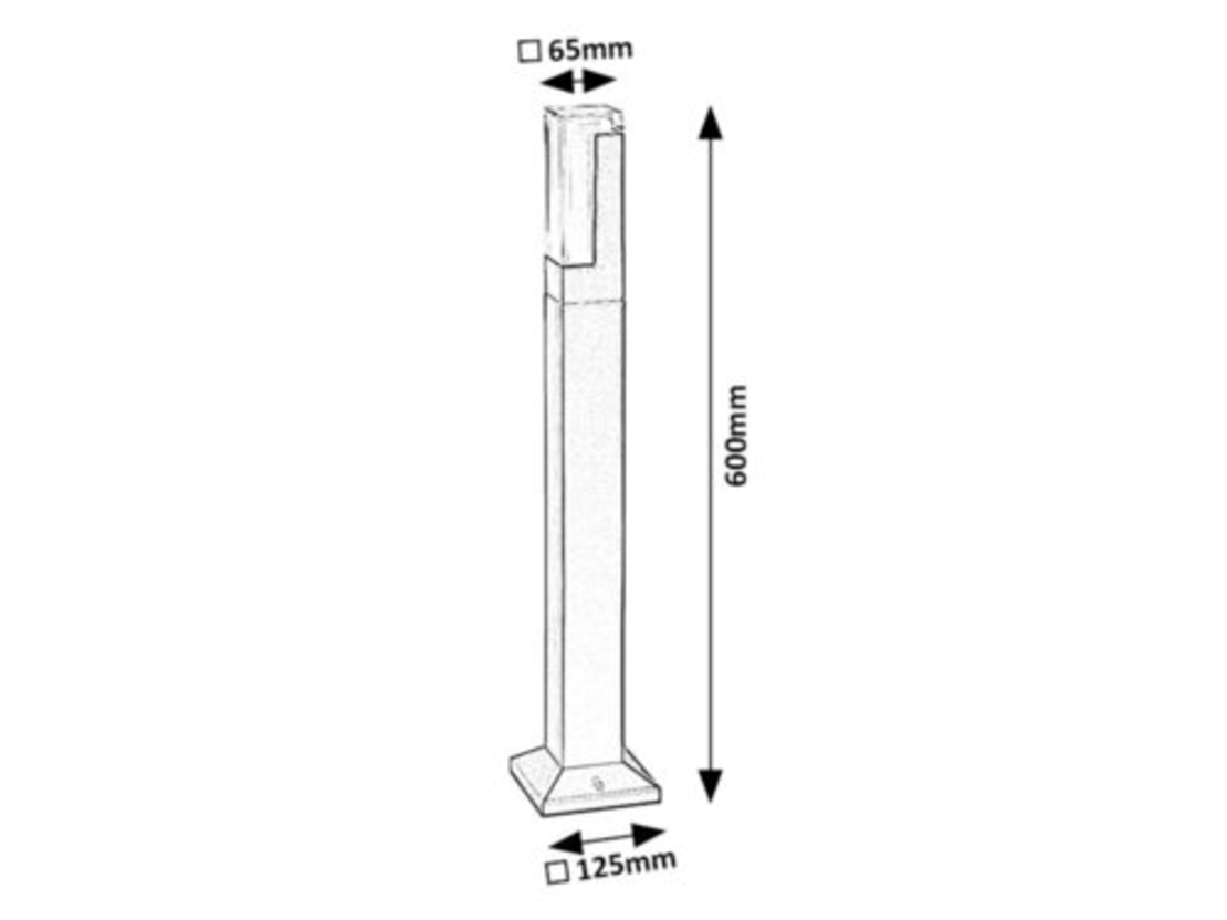 Външен LED стълб Darvas 7W с променлива цветна температура и IP54 защита