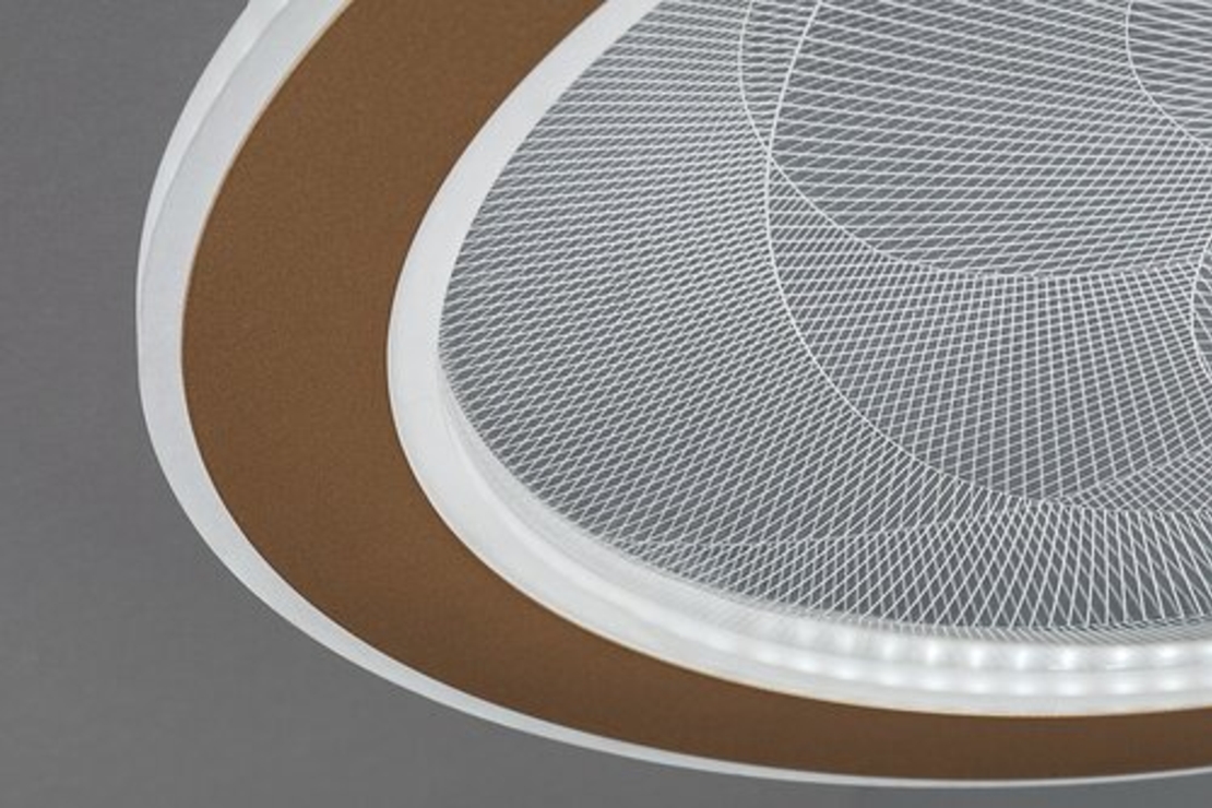 Модерен LED плафон 24W,матирано златен метал и акрил, димируем с дистанционно управление