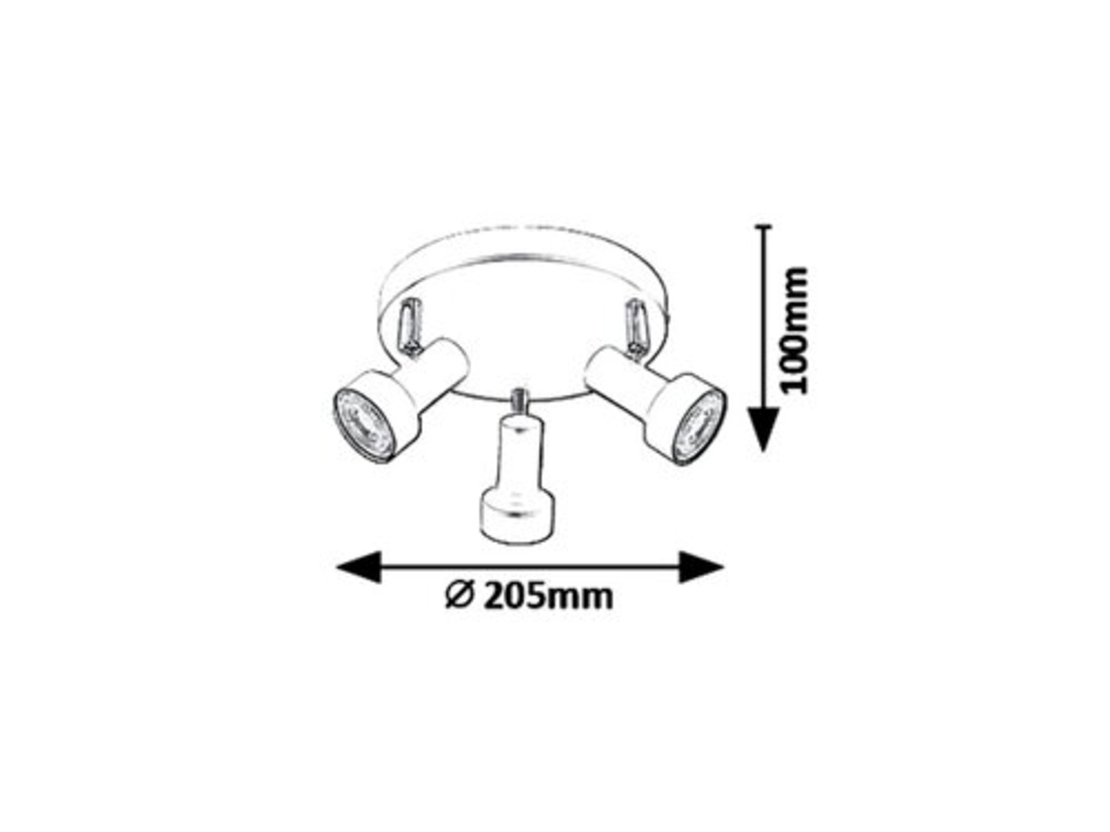 Модерен троен спот осветител – черен метал, GU10, 3x50W