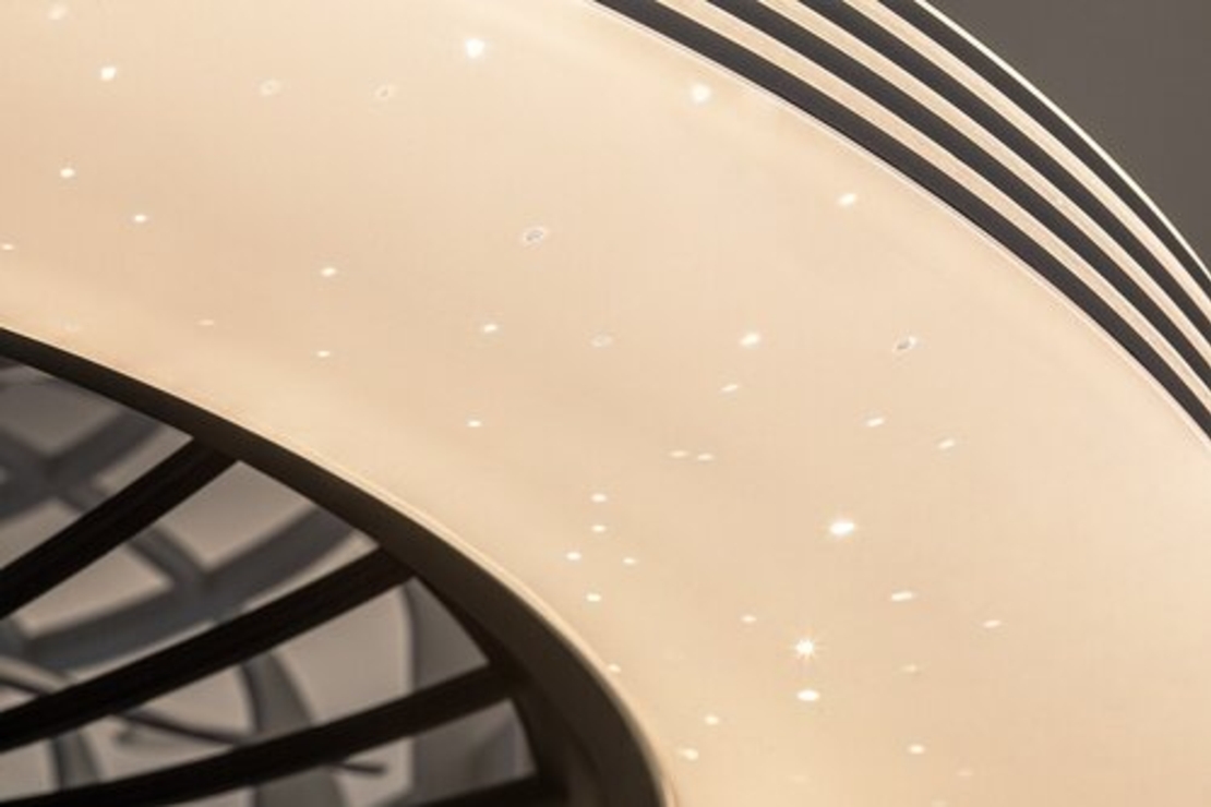 LED таванен плафон с вентилатор 48W – черен, регулируема светлина, дистанционно , 5200 lm