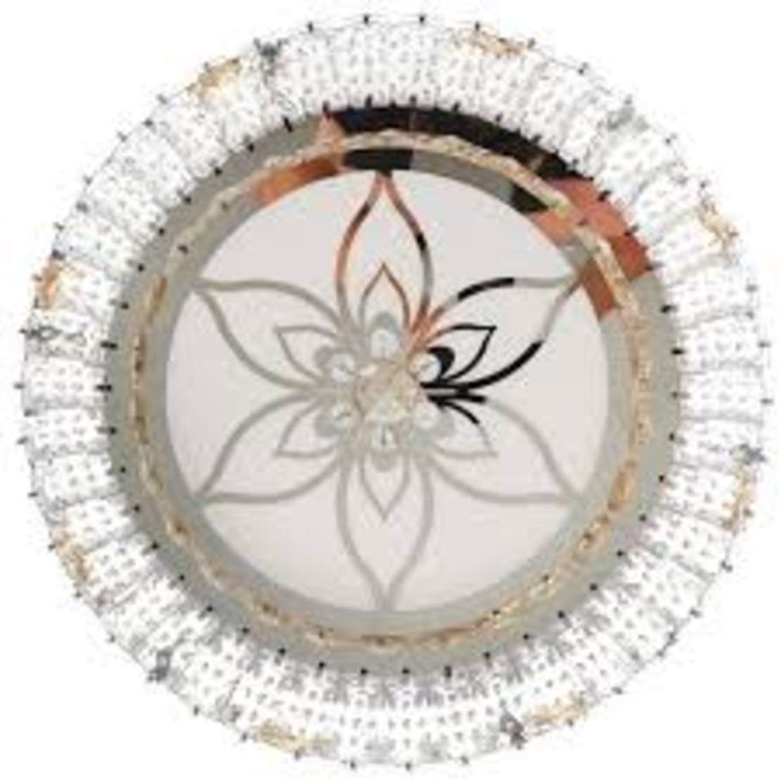 Модерен LED полилей от метал, PVC и кристал – хром, 50W, с вградена LED платка