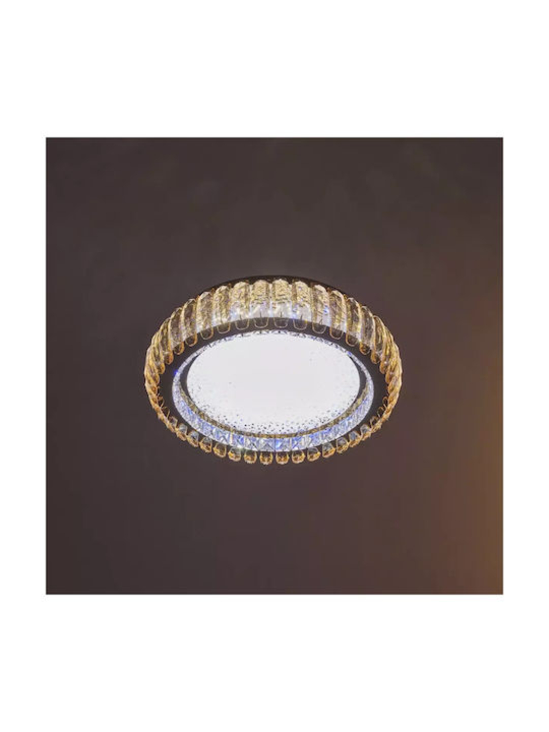 LED таванен плафон с кристал 120W с дистанционно – Злато