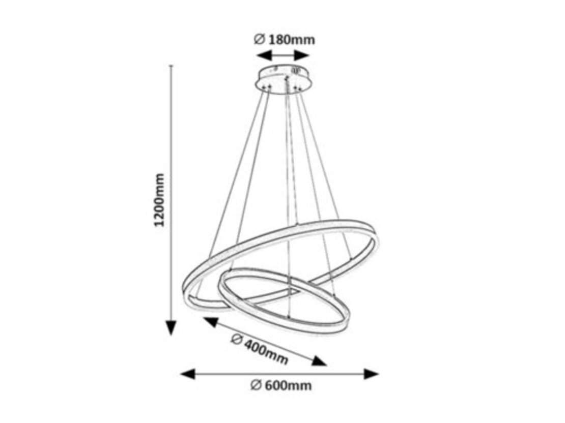 Модерен LED полилей Isaure – 80W, CCT 3000K–6500K, димируем, с дистанционно