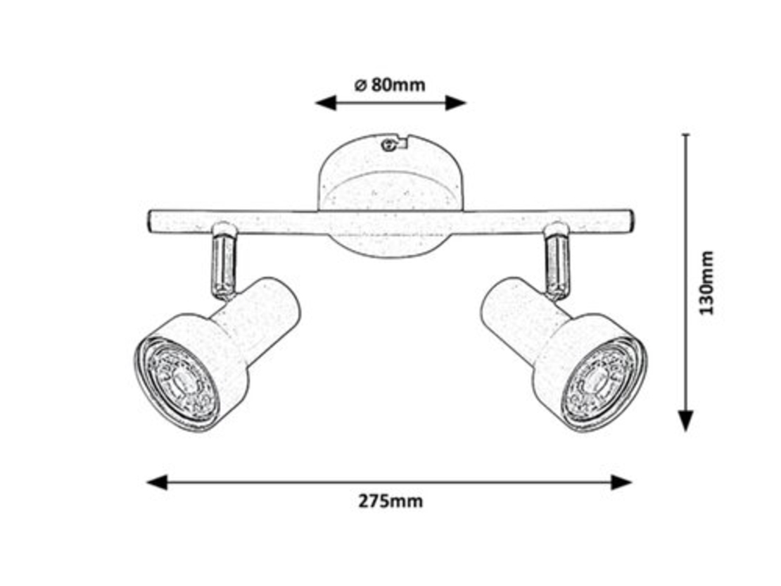 Модерен двоен спот осветител – бял метал, GU10, 2x50W