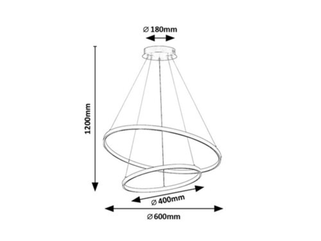 LED висящ полилей 75W, 7500 lm, димируем, променлива светлина 3000–6500K, с дистанционно