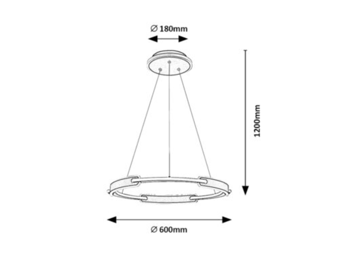 Модерен висящ LED полилей 45W с регулируема цветна температура – черен