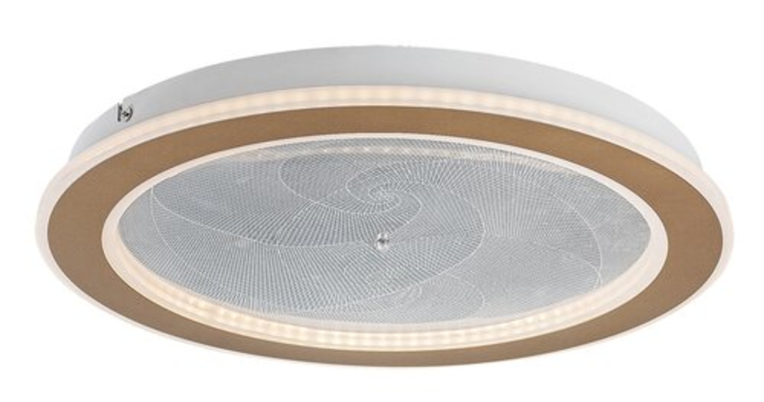 Модерен LED плафон 24W,матирано златен метал и акрил, димируем с дистанционно управление