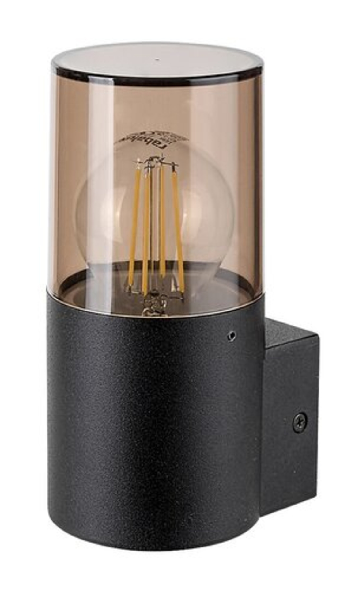 Елегантен външен аплик Teplice E27 – модерно фасадно осветление с кафяв прозиращ абажур и IP44 защита