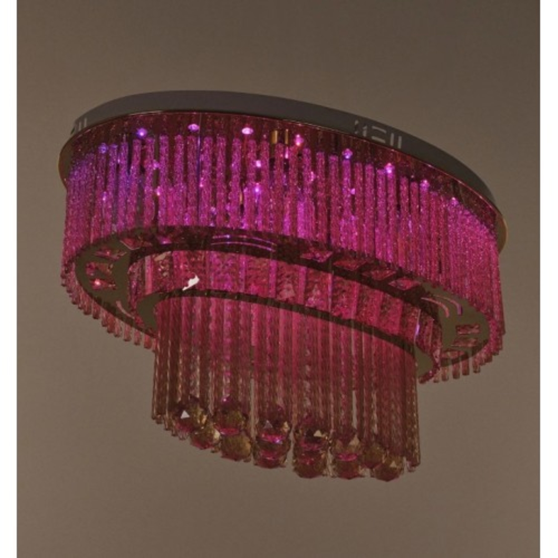 Луксозен златен полилей с LED, RGB и Bluetooth – 8xE27, метал и кристал