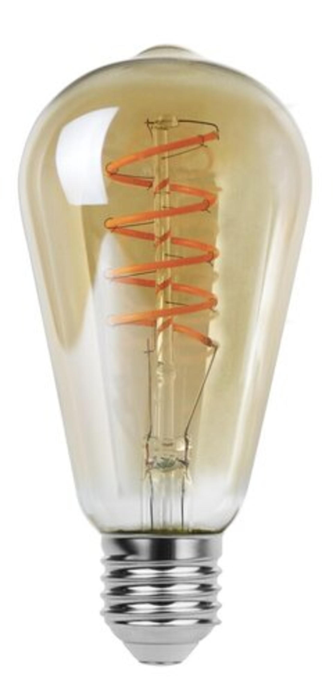 LED филаментна крушка ST65, 4W, E27, 2200K, топло бяло, кехлибарено стъкло