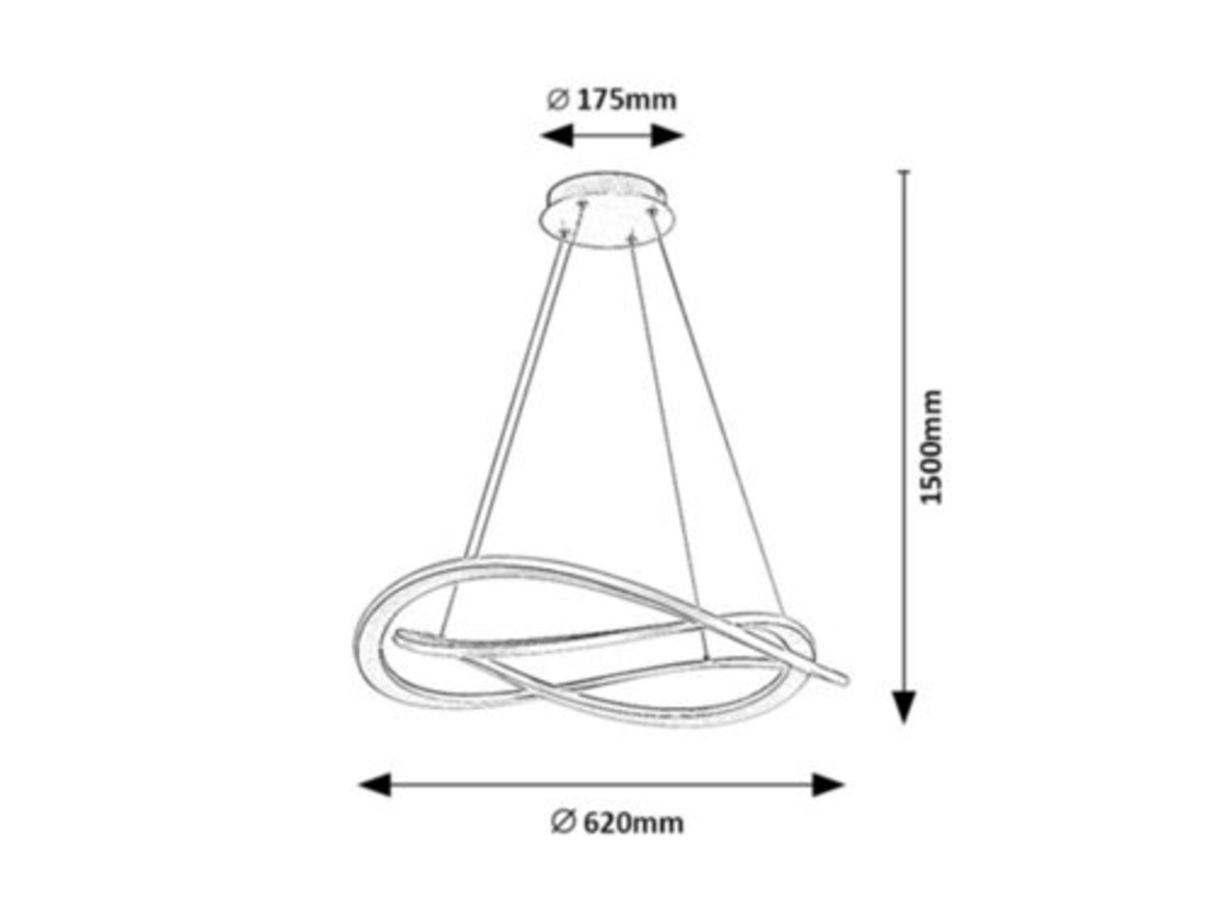 Елегантен LED висящ полилей 72W –от матирано златос регулируема височина и топла светлина 3000K с топла светлина 3000K