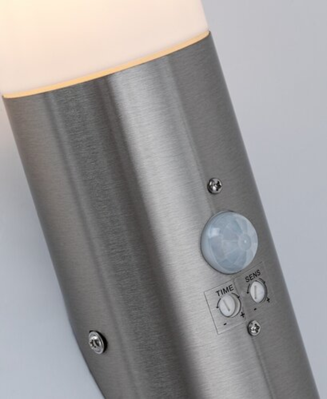 Модерен външен аплик Inox Torch E27 със сензор за движение – стилно фасадно осветление с IP44 защита