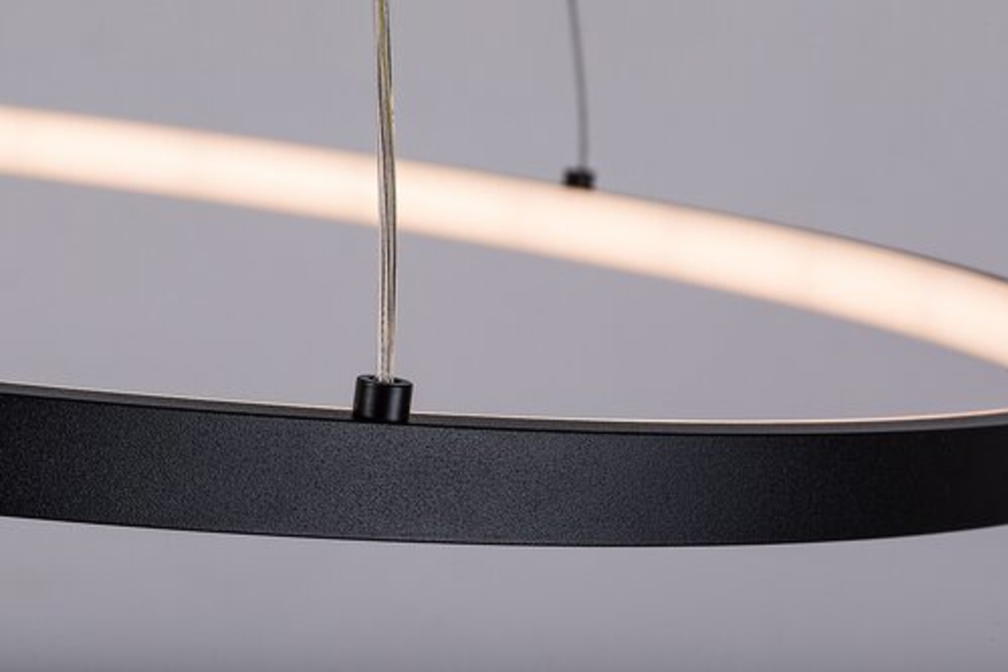 Модерен LED полилей 55W – черен метал и бял силикон с топла светлина