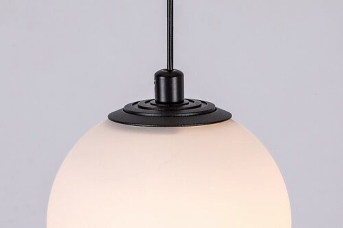 LED висящо релсово осветление – 5W, топло бяло 3000K, черен алуминий и стъклен абажур