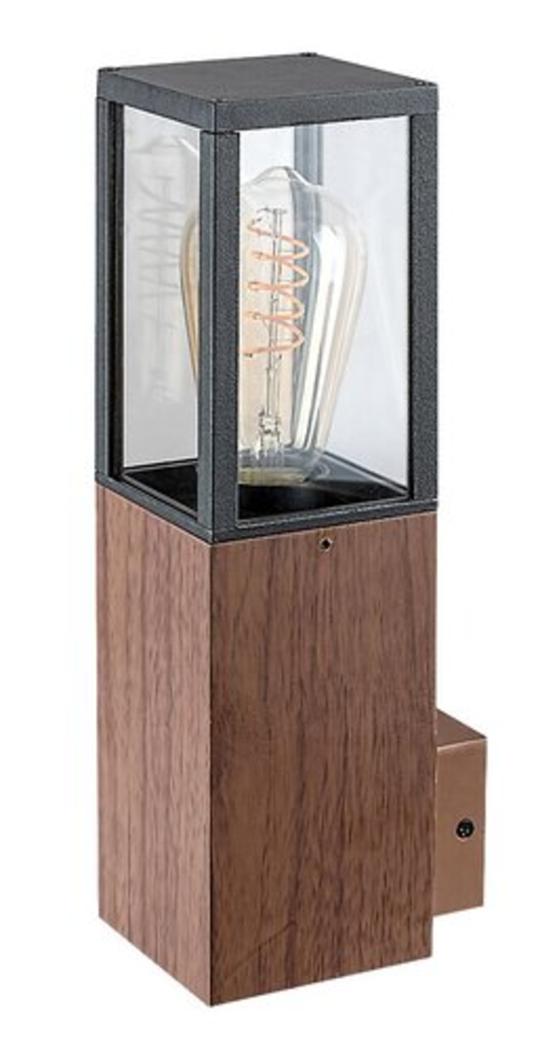 Елегантен външен аплик Wales E27 – стилно фасадно осветление в цвят тъмeн дъб с IP44 защита