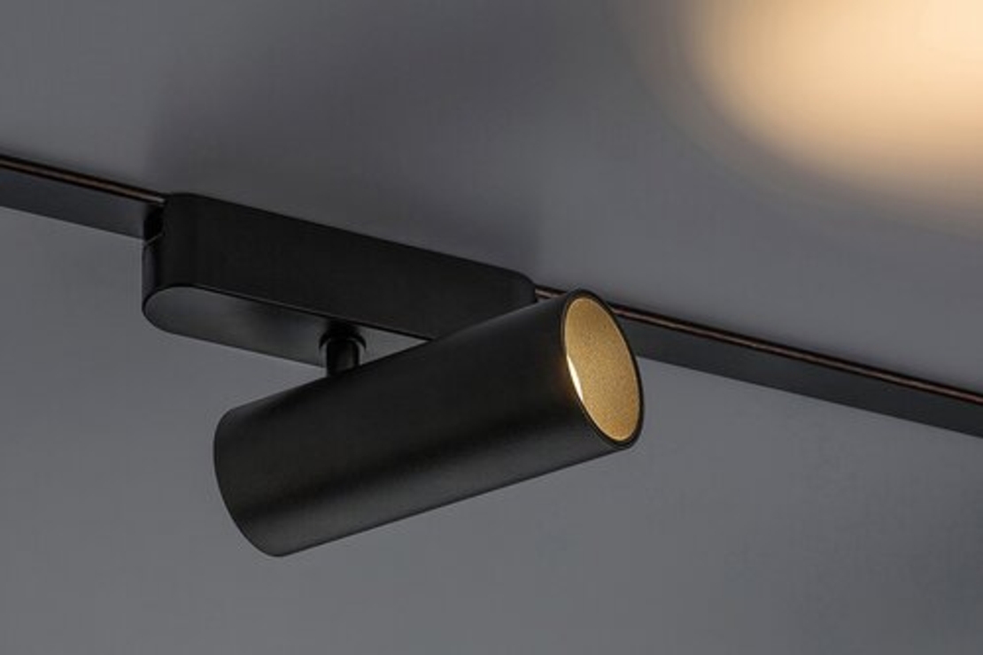 Смарт LED релсов спот – 9W, регулируема цветна температура 2700–5500K, Wi-Fi управление, черен алуминий