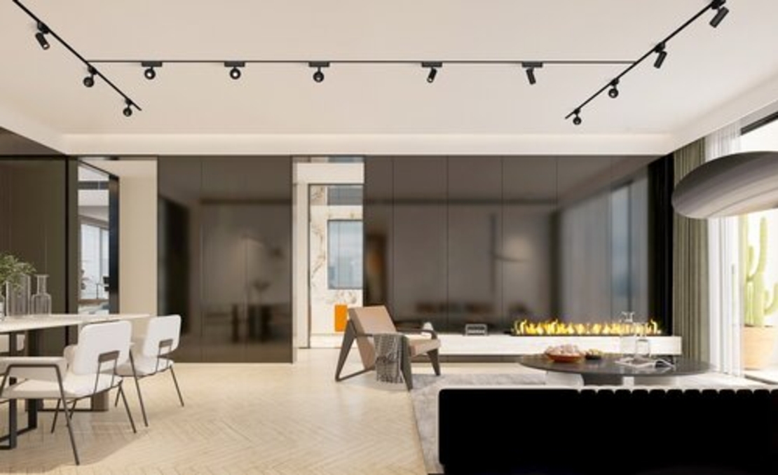 Модерен LED релсов спот – 5W топло бяло 3000K, стилен черен алуминий