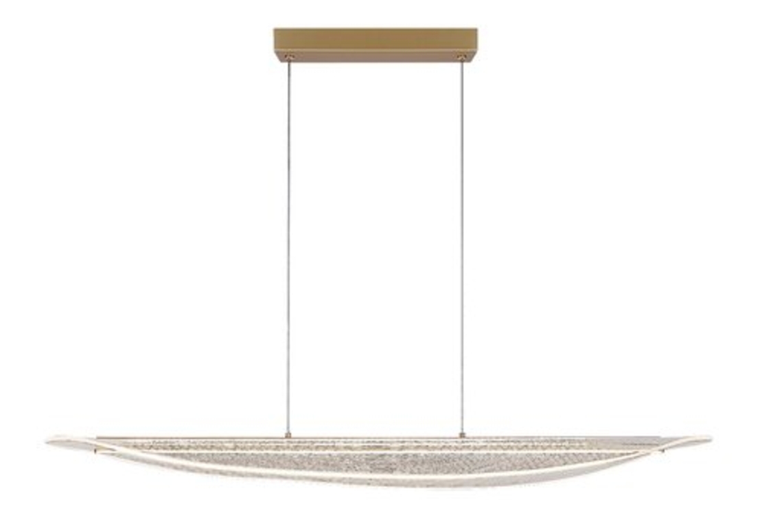 Модерен LED висящ полилей 32W матирано златенметал ,акрил и топла светлина 3000K