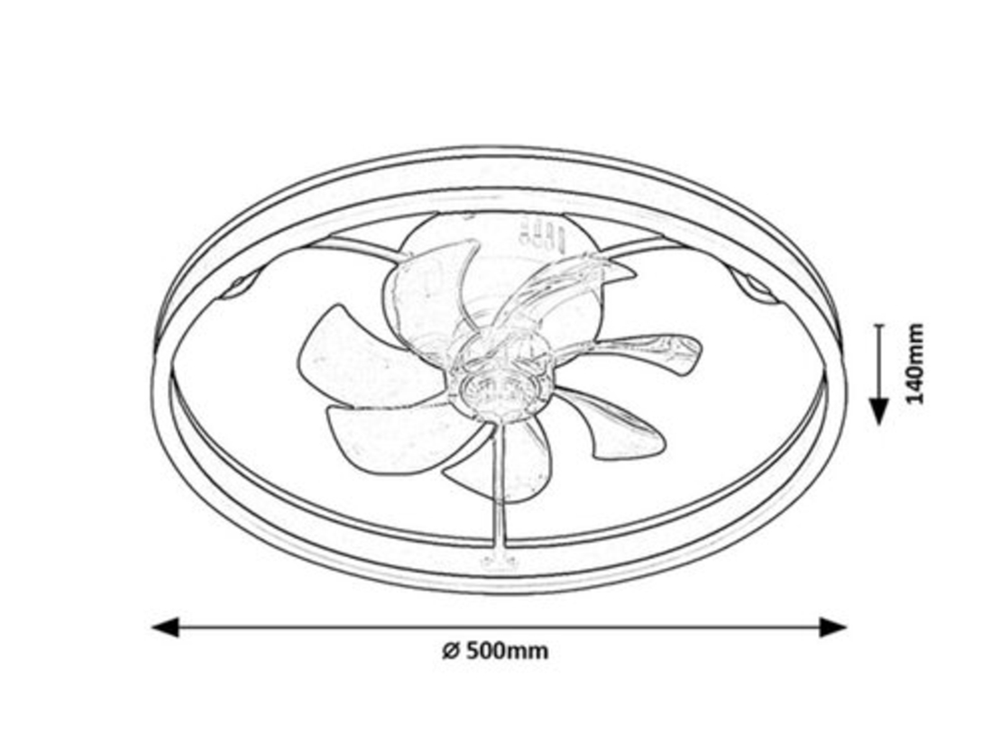 Смарт LED таванен плафон с вентилатор 40W – черен, 3 цвята светлина, дистанционно