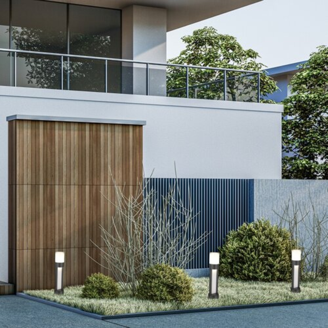 Външен LED стълб Leitha 12W с топло бяла светлина и IP44 защита