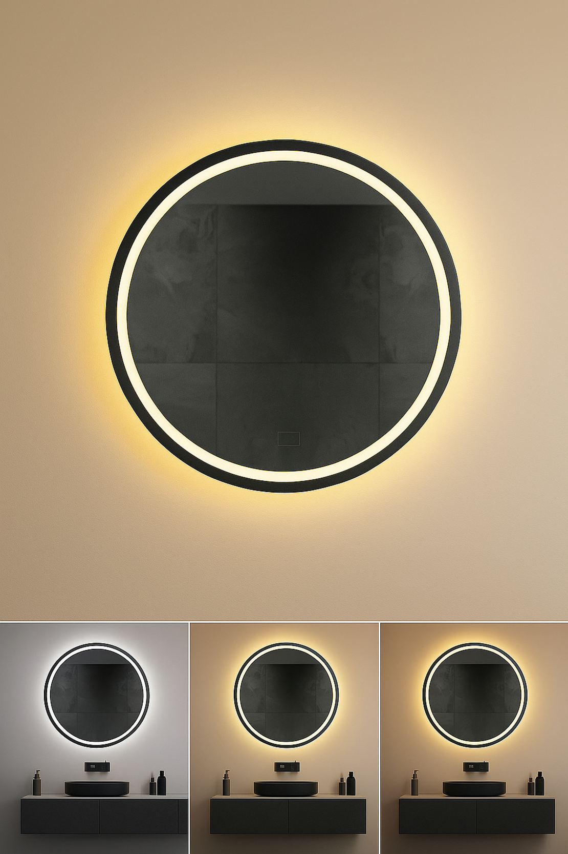 LED огледало с touch управление и димиране – 24W, влагозащитено IP44