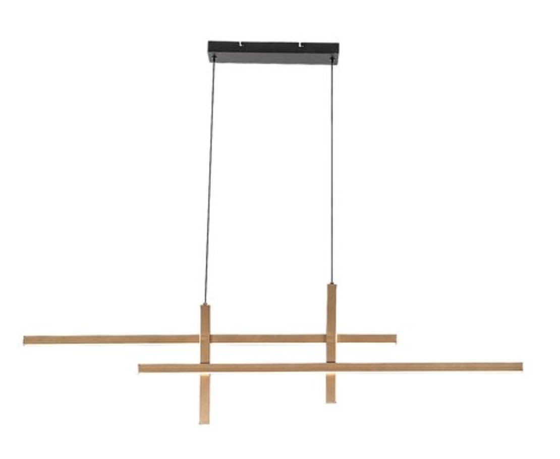 Модерен LED полилей – черен и матирано златен метал, 40W, 3000K