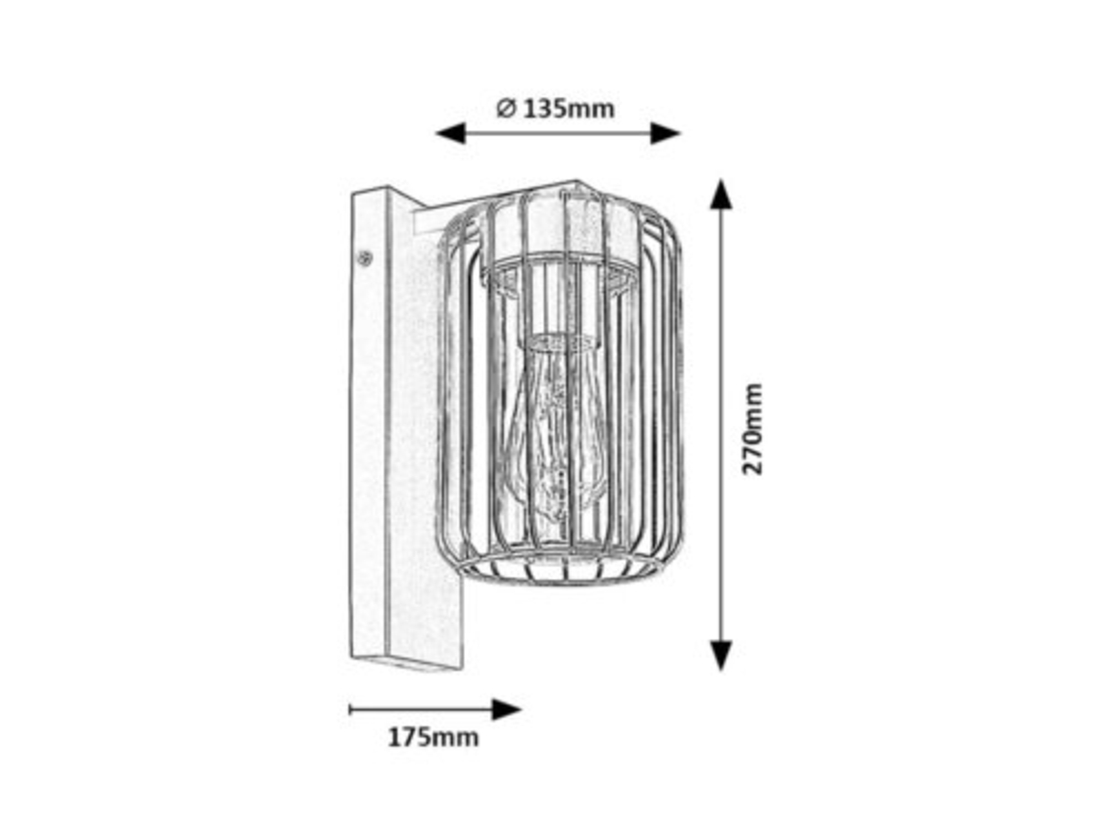 Индустриален външен аплик Tarpa E27 – здраво фасадно осветление с IP44 защита