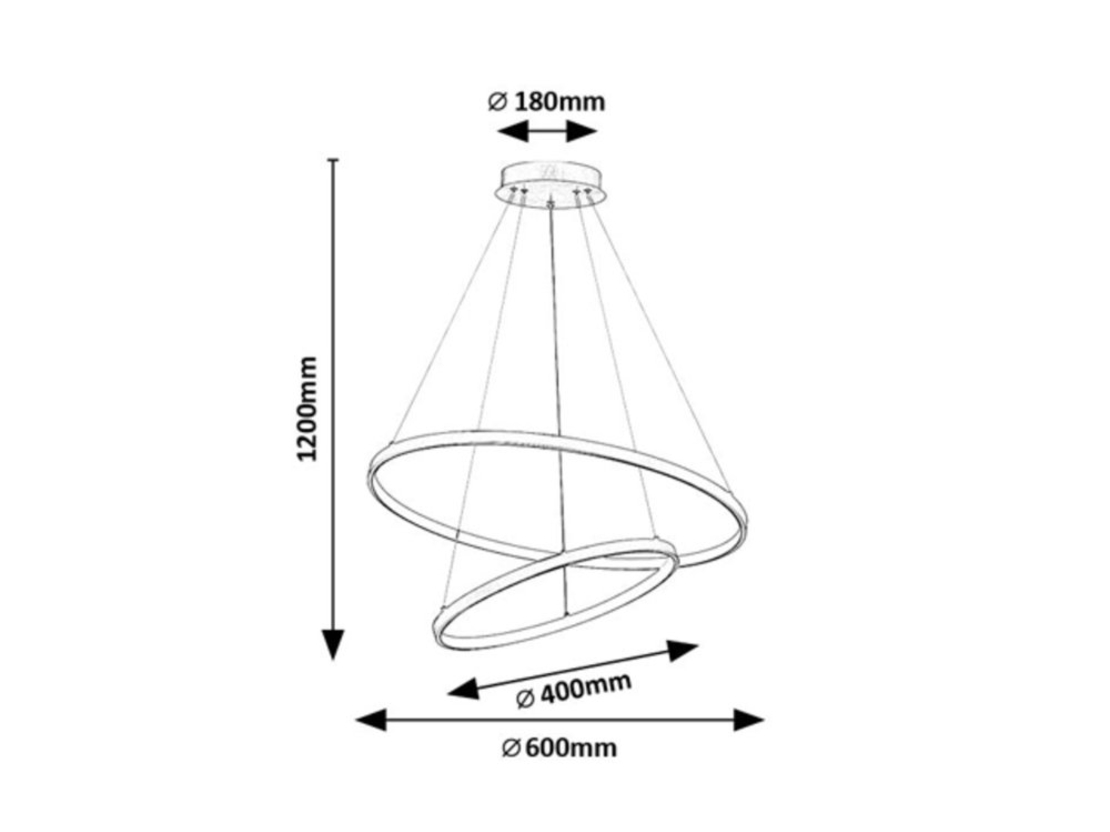 LED висящ полилей 75W, 7500 lm, димируем, променлива светлина 3000–6500K, с дистанционно