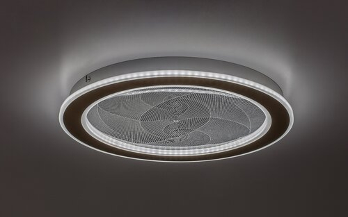 Модерен LED плафон 24W,матирано златен метал и акрил, димируем с дистанционно управление