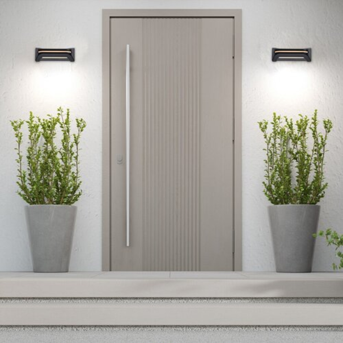 Мощен черен LED аплик Kobarid 20W – модерно фасадно осветление с естествена светлина