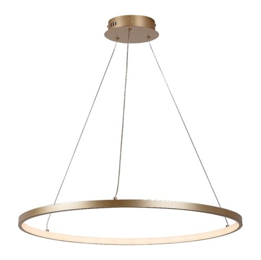 Модерен LED полилей 55W – златен метал и бял силикон с топло бяла светлина