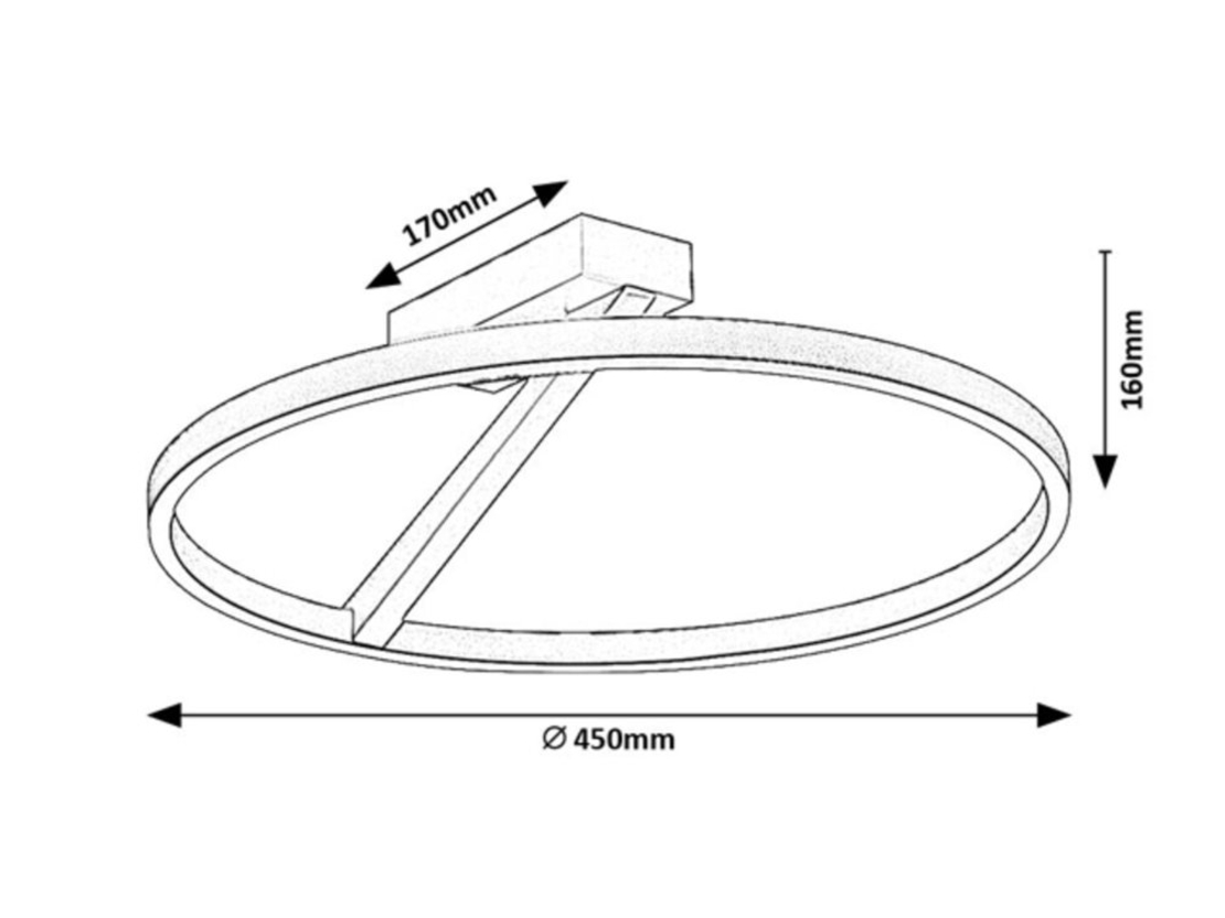 Модерен LED плафон черен/златен, 24W3000K