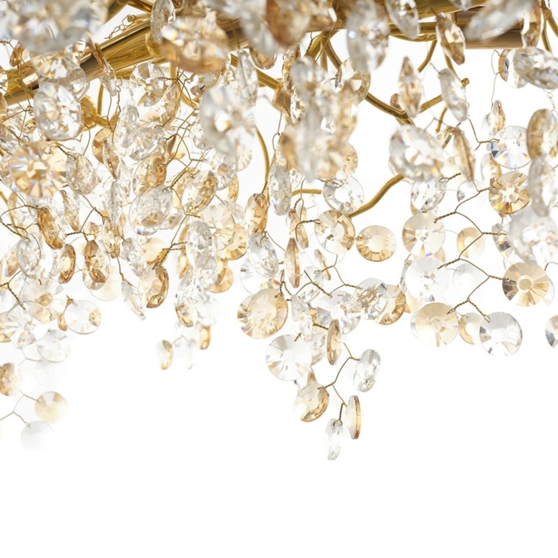 Модерен кристален полилей в злато 6xE14 с регулируема височина