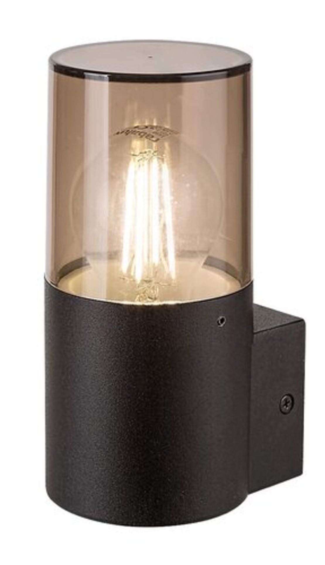 Елегантен външен аплик Teplice E27 – модерно фасадно осветление с кафяв прозиращ абажур и IP44 защита