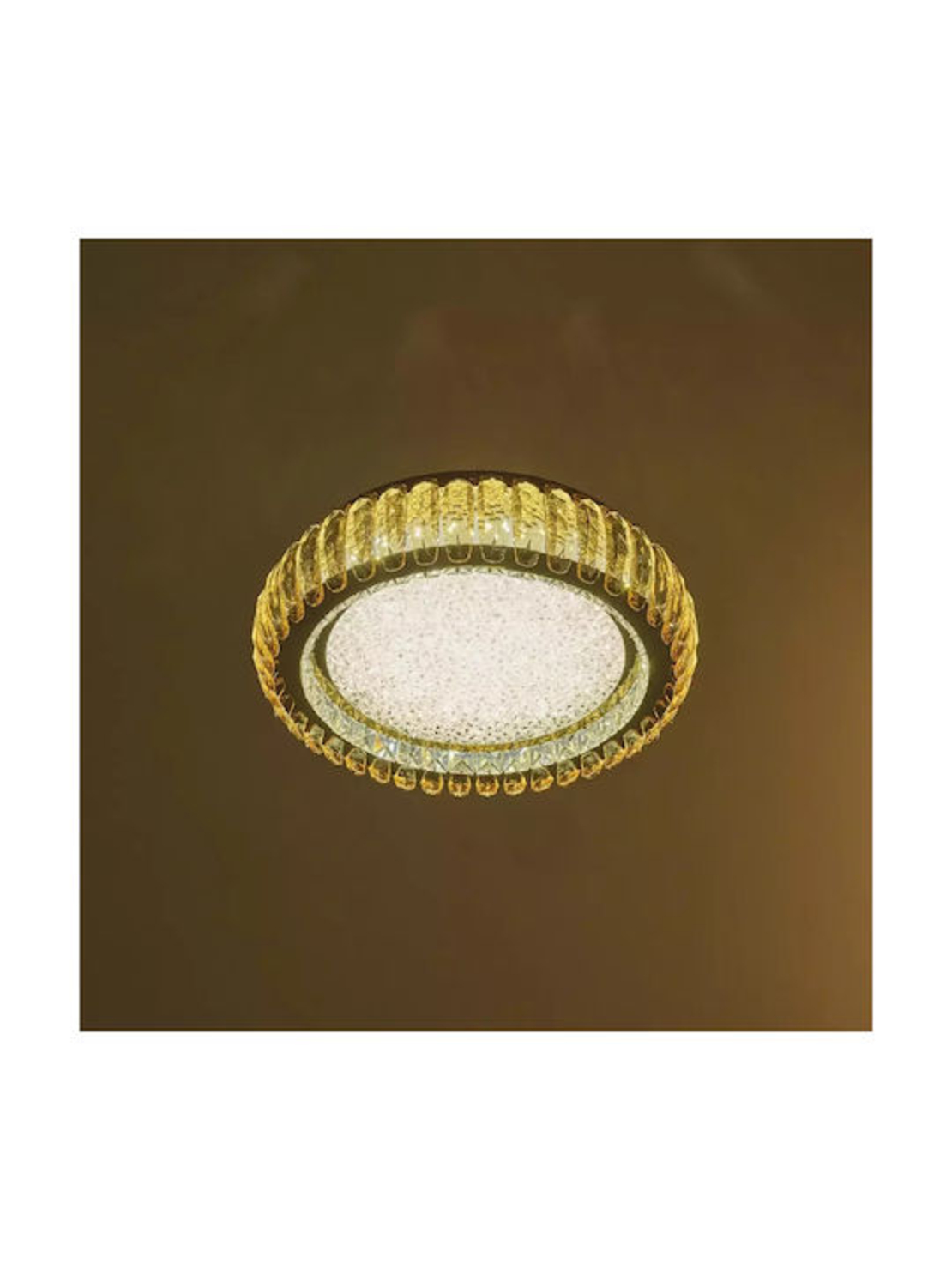 LED таванен плафон с кристал 120W с дистанционно – Злато