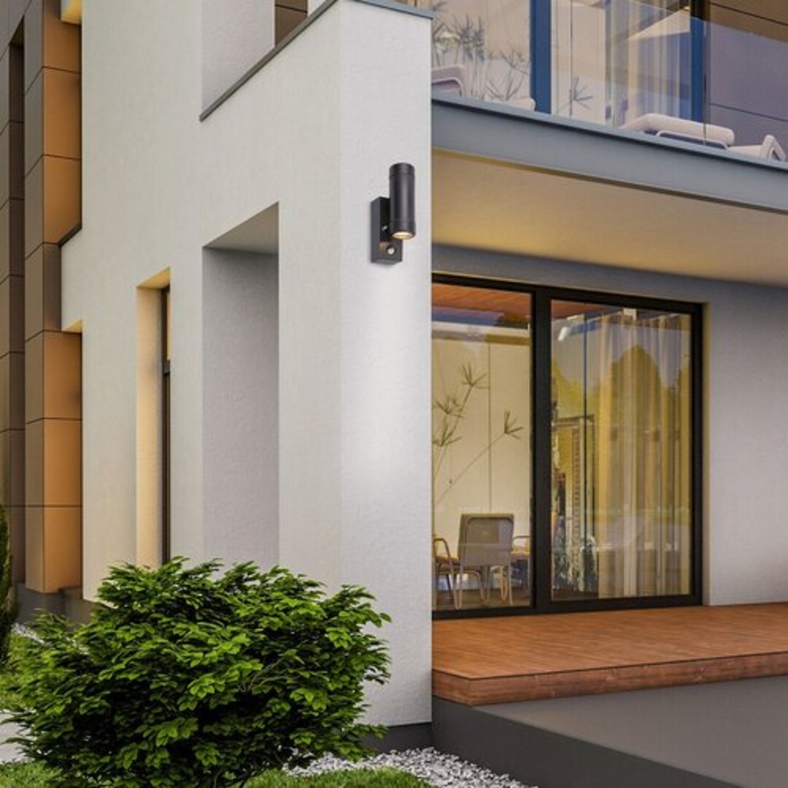 Външен двупосочен аплик Medina с датчик – минимален дизайн и автоматично осветление