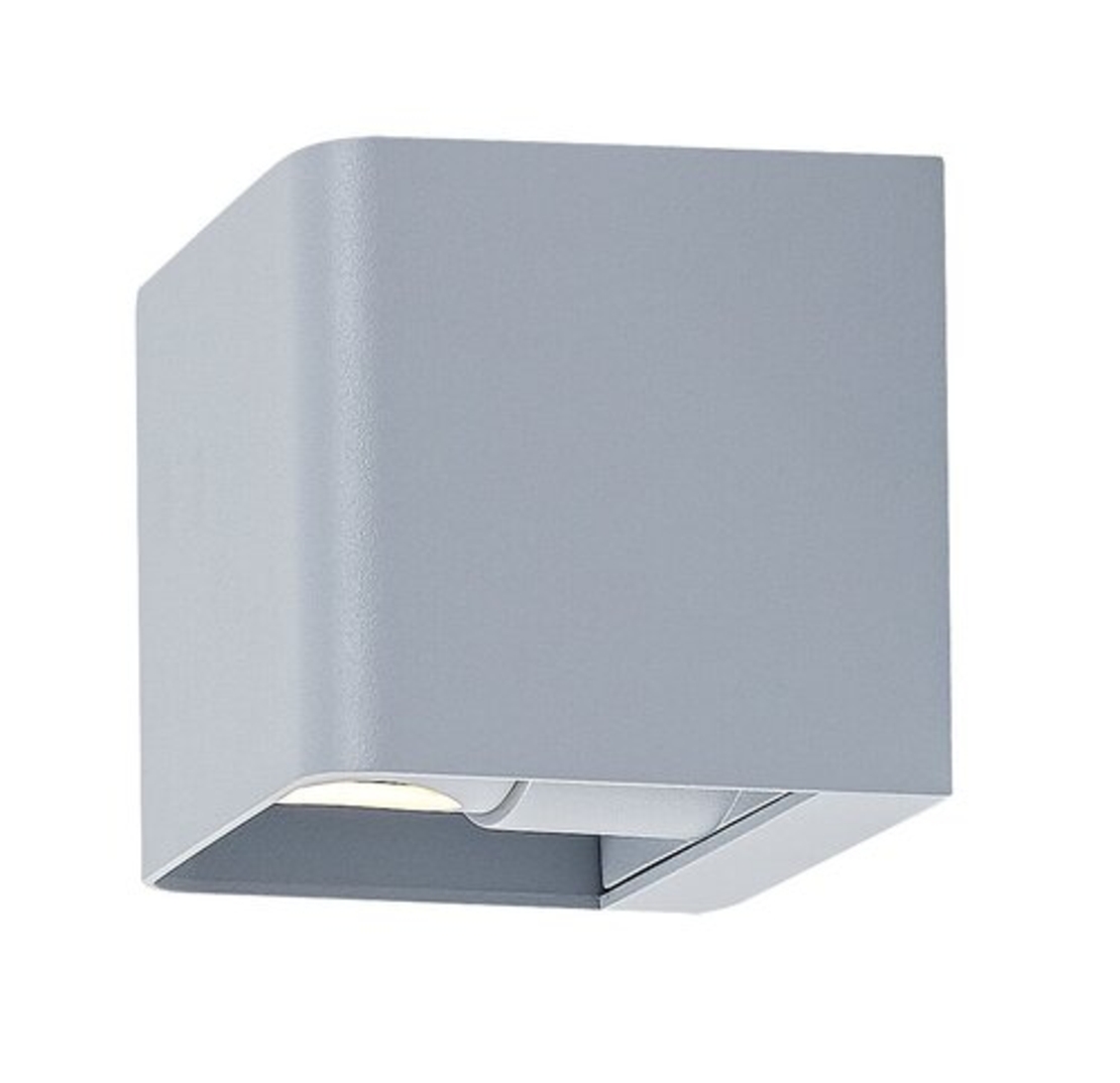 Елегантен квадратен LED аплик Hallstatt в стилен сив цвят – модерно фасадно осветление 10W