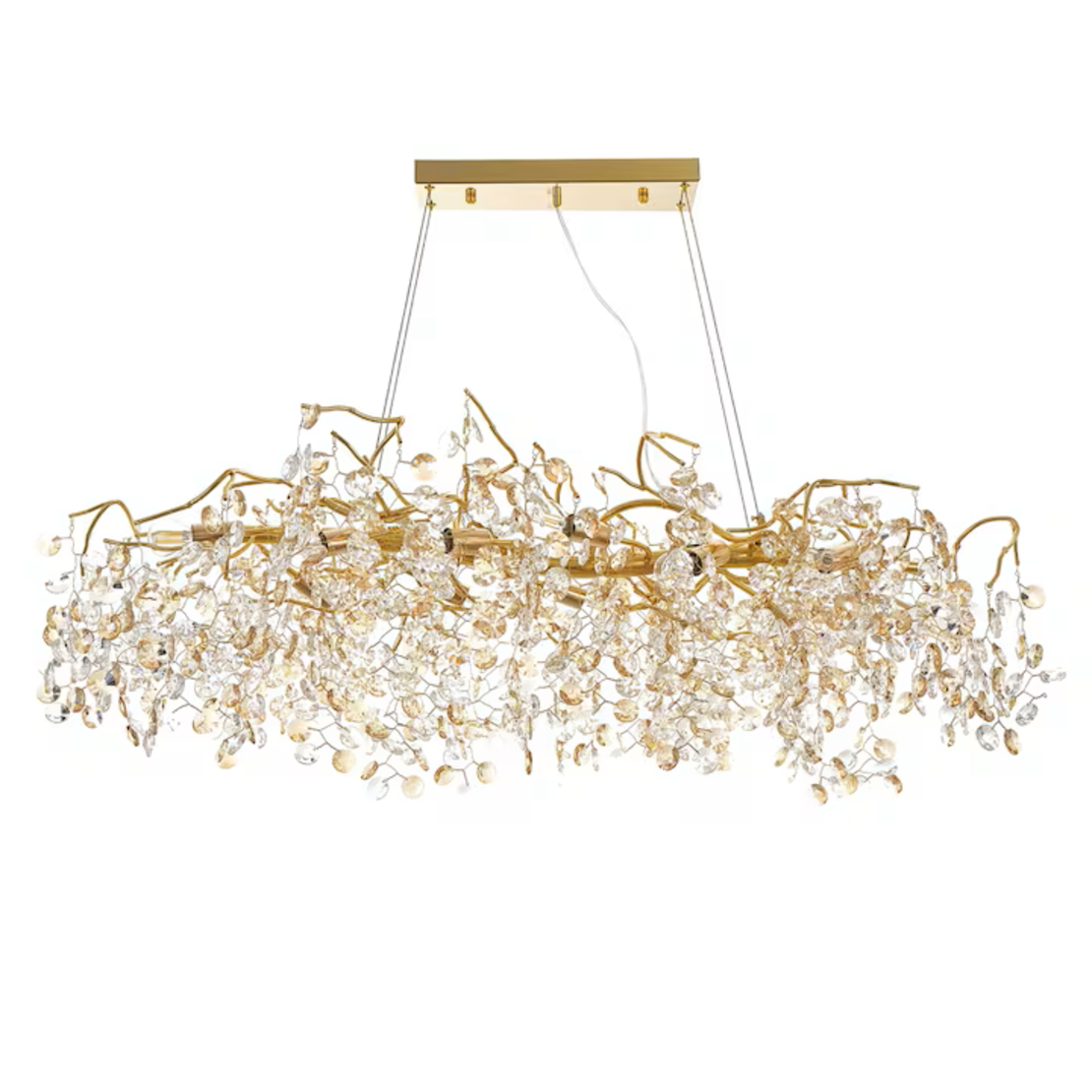 Луксозен кристален полилей в злато с 10 Х E14