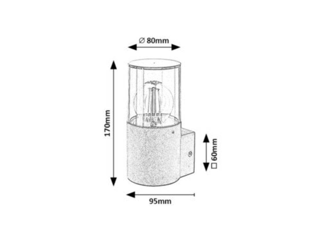Елегантен външен аплик Teplice E27 – модерно фасадно осветление с кафяв прозиращ абажур и IP44 защита