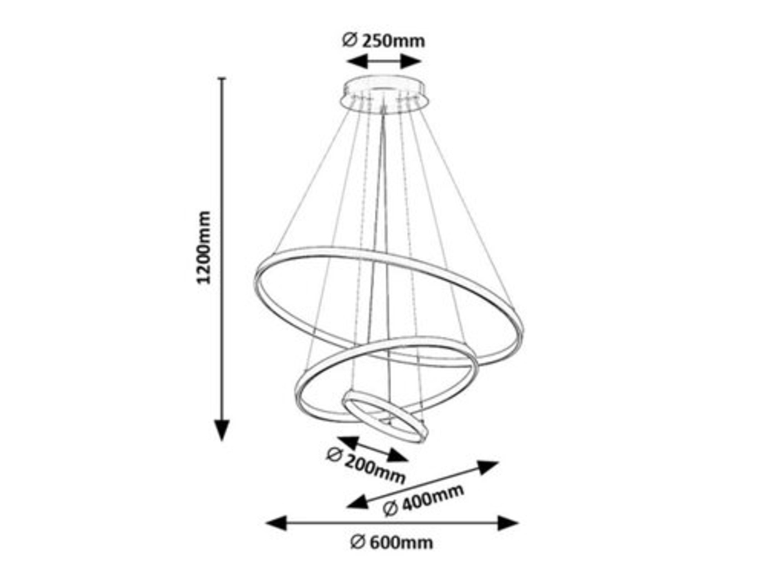 Модерен LED полилей 90W – златен метал и бял силикон с дистанционно управление