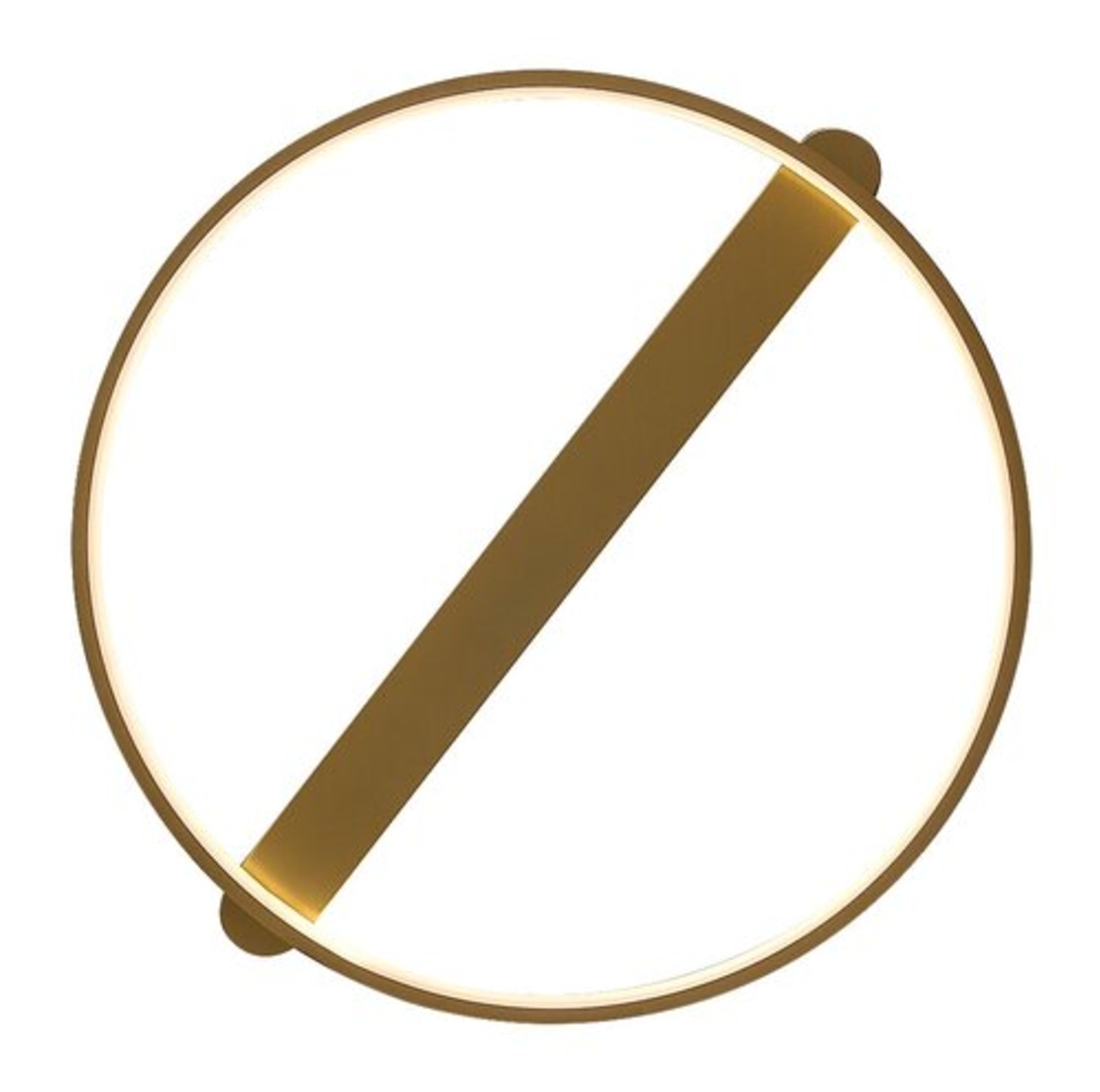 Модерен LED таванен плафон 45W с топло бяла светлина – златен