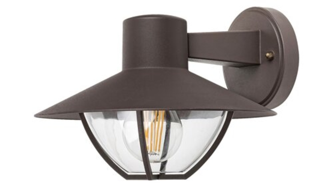 Елегантен външен аплик Almada E27 – стилно фасадно осветление в кафяв цвят с IP44 защита