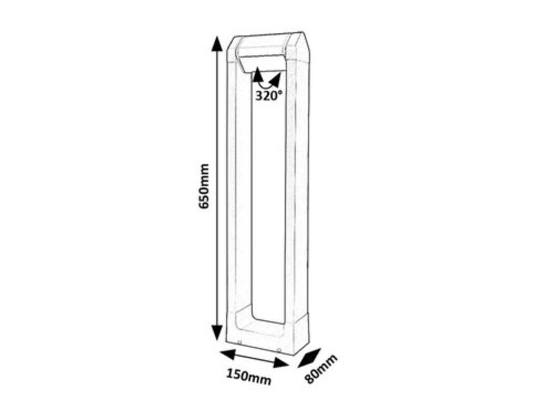 Модерен външен градински LED стълб Medna 8W с топло бяла светлина