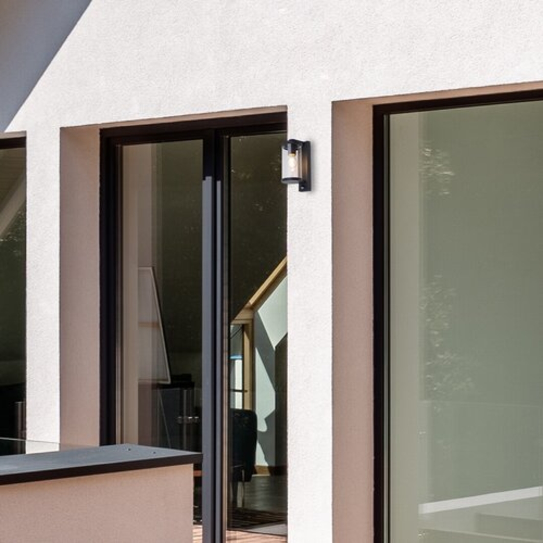 Модерен външен аплик със сензор Silistra – 1 Х Е27, IP44 в антрацитен цвят