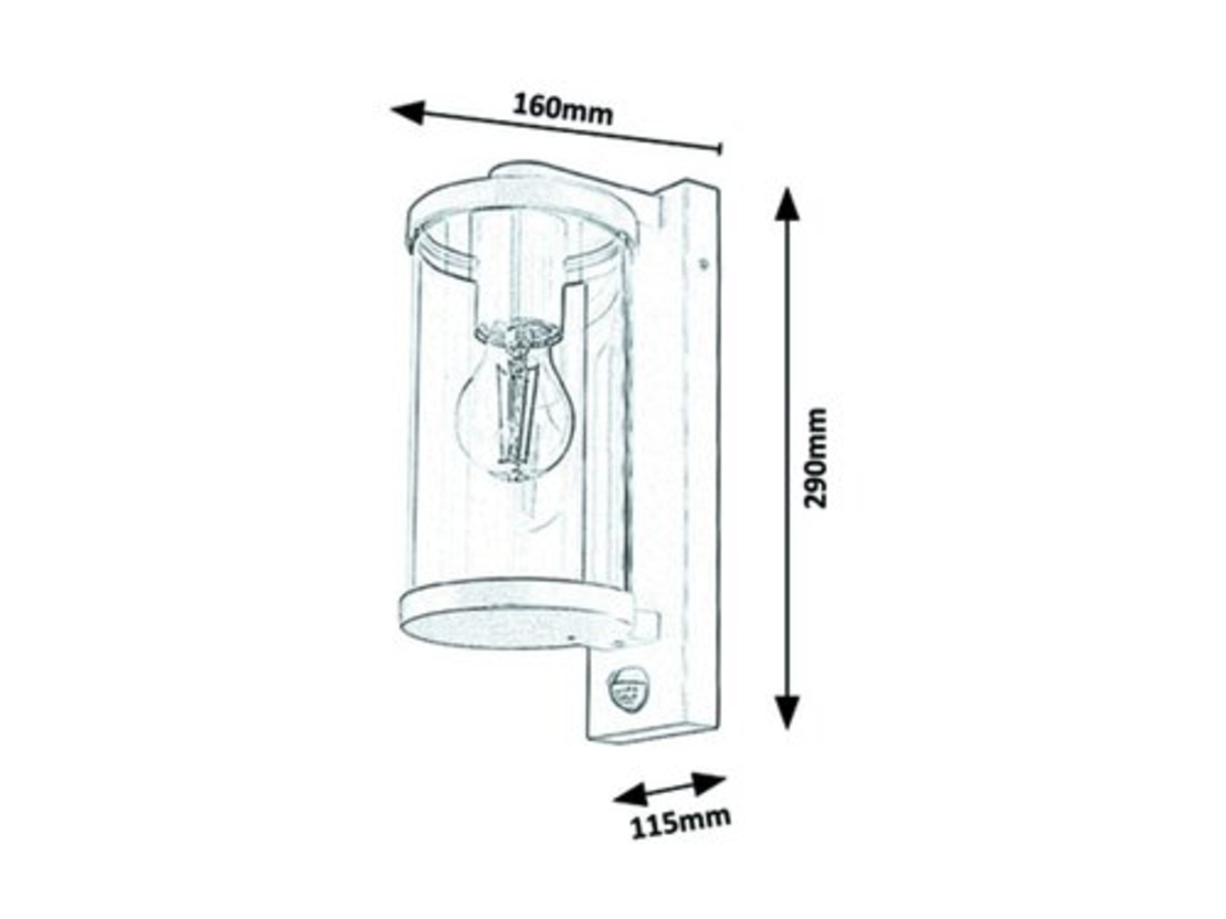Модерен външен аплик със сензор Silistra – 1 Х Е27, IP44 в антрацитен цвят