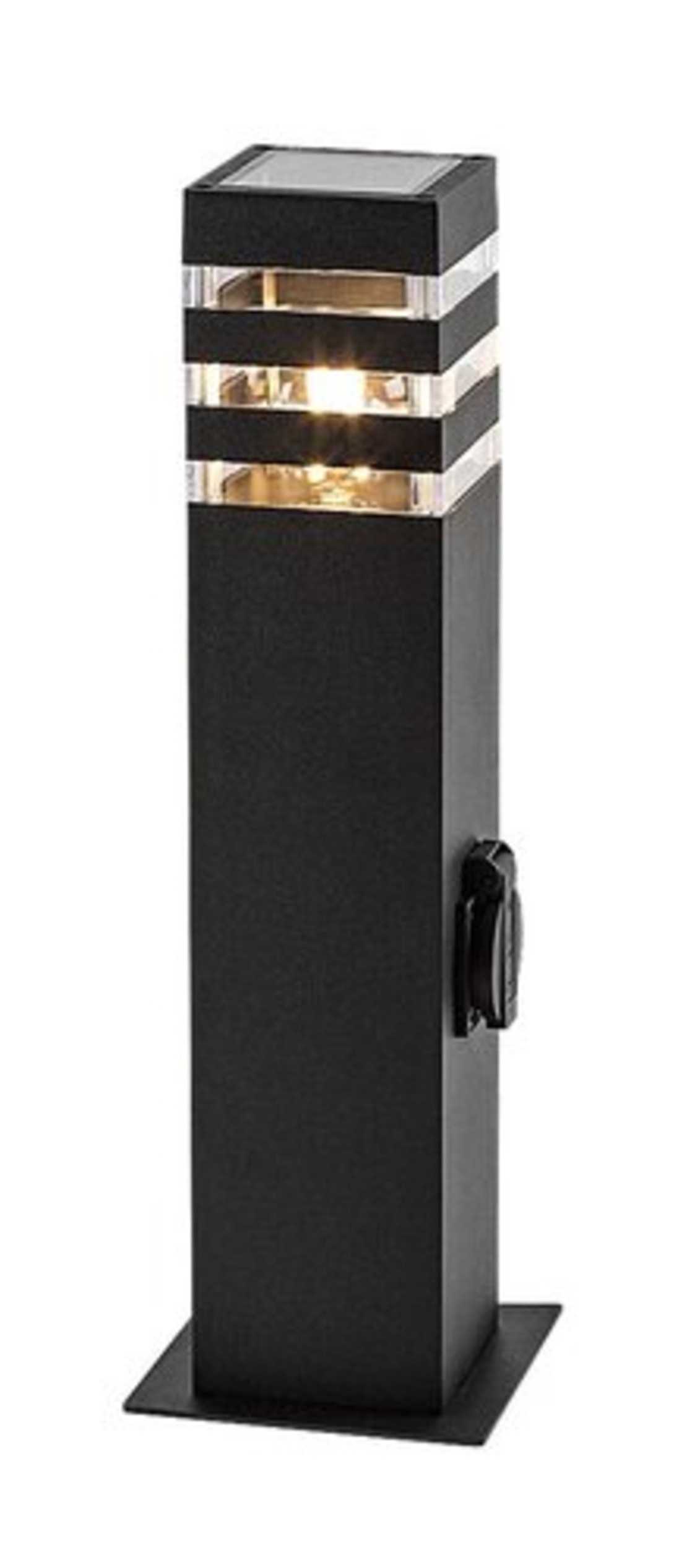 Градински стълб Ankara с вграден контакт – модерно външно осветление E27, IP44