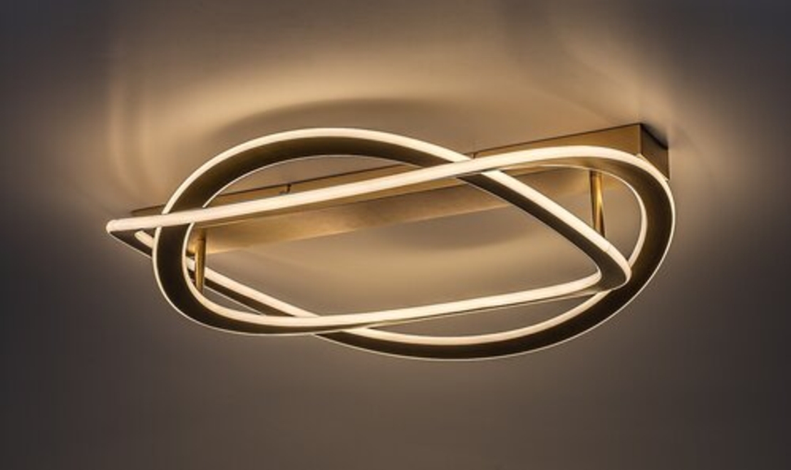 Модерен LED плафон 72W в матирано злато