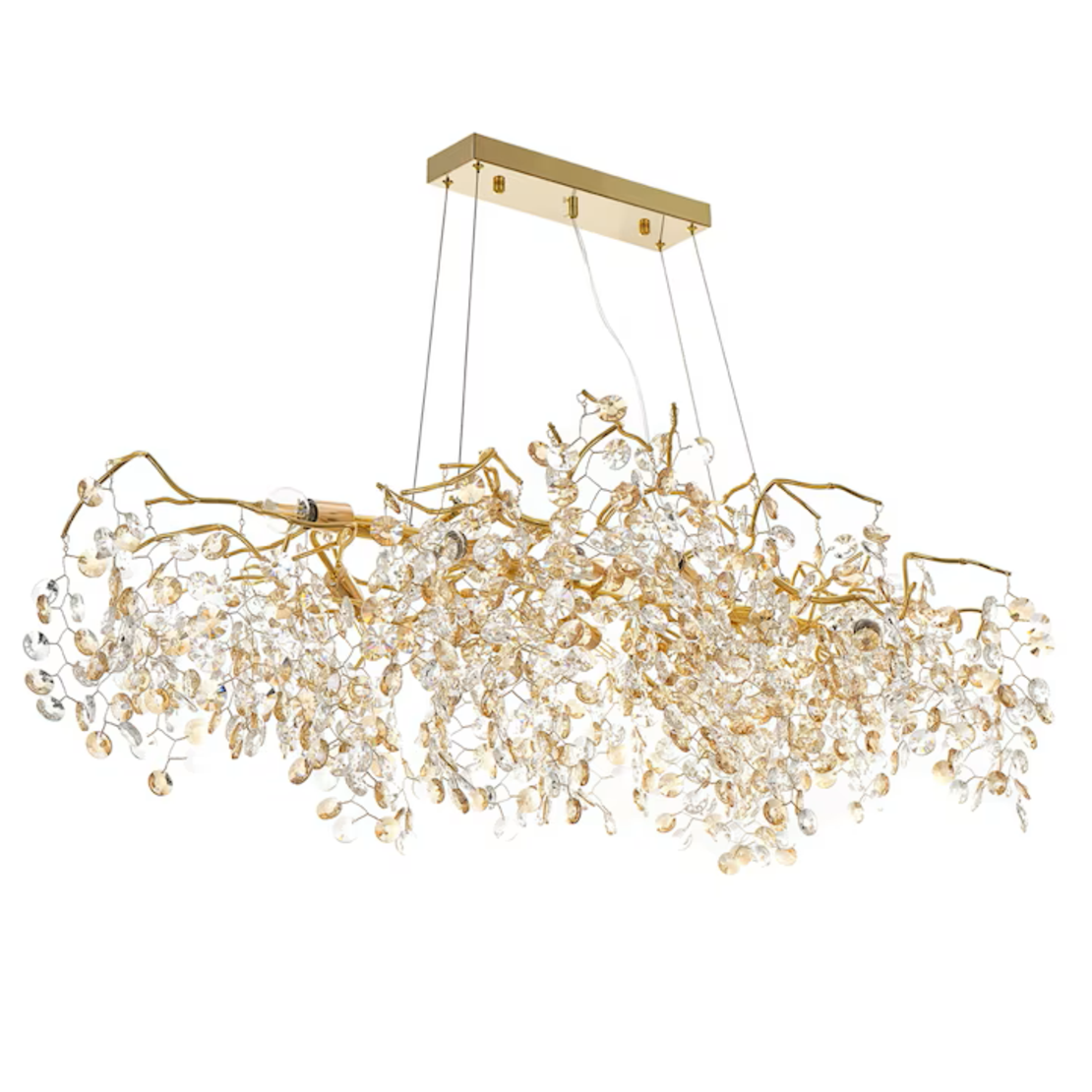 Луксозен кристален полилей в злато с 10 Х E14